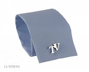 Stříbrné manžetové knoflíčky s monogramem TV vyrobené na zakázku