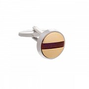 Zlaté manžetové knoflíčky osazené polodrahokamem Brown Goldstone v desinu šroubku